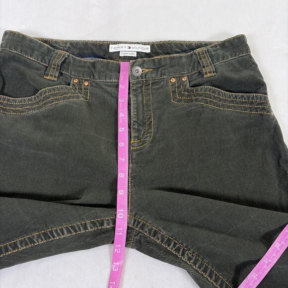 Tommy Hilfiger Women's Corduroy Hispter Boot Pants Sz. 12 Green Benfits Charity - Picture 7 of 11